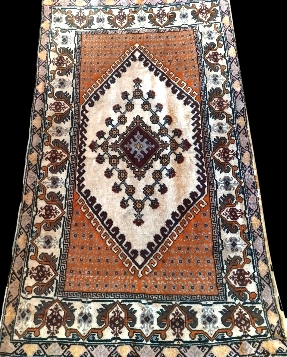 Berber Blanket, Virgin Wool, 155 X 250 Cm, Woven By Women, Atlas, Morocco Before 1970-photo-8
