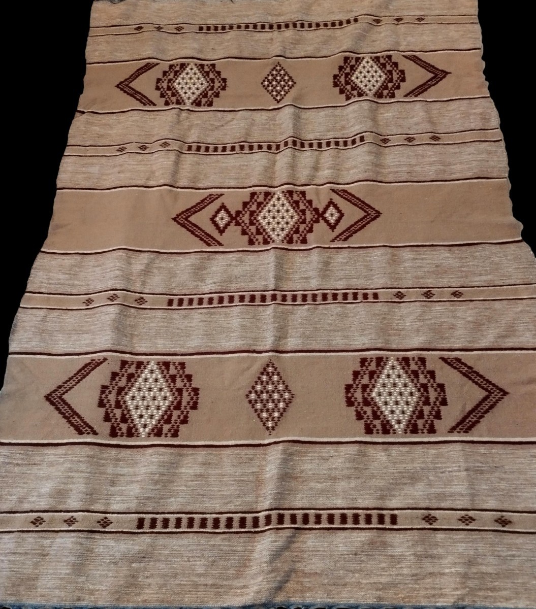 Berber Blanket, Virgin Wool, 155 X 250 Cm, Woven By Women, Atlas, Morocco Before 1970-photo-8