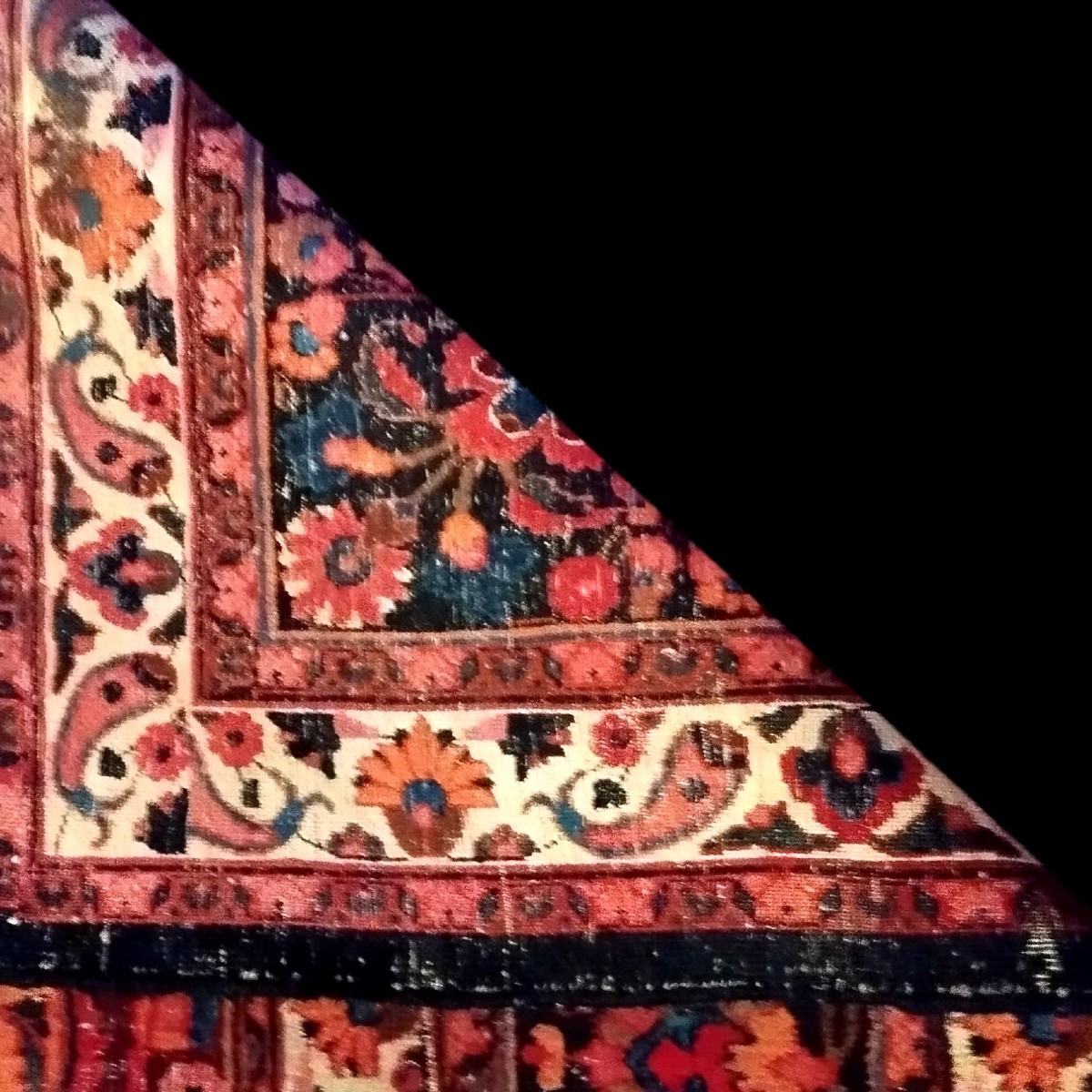Tapis Macchad signé, 273 x 405 cm, laine nouée main, Iran, 1930, usure générale, Shabby chic-photo-8