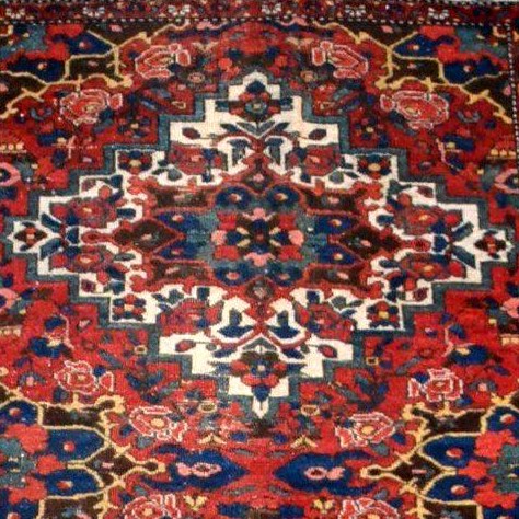 Antique Bakhtiar Rug With Double Medallions, 153 X 203 Cm, Hand-knotted Wool In Iran, 19th Century-photo-7