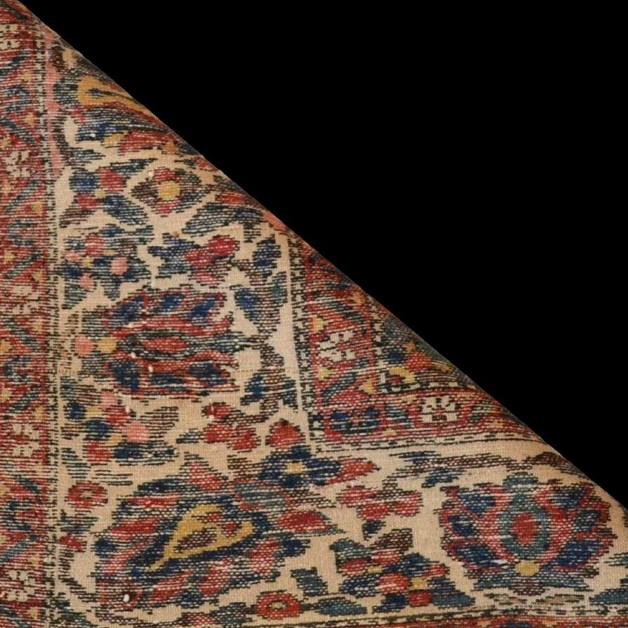 Antique Bakhtiar Rug With Double Medallions, 153 X 203 Cm, Hand-knotted Wool In Iran, 19th Century-photo-8