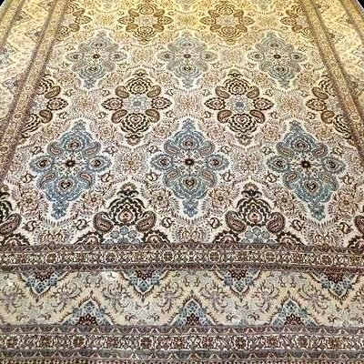 Important Signed Kashan Rug, 284 X 412 Cm, Hand-knotted Wool 1930-1950, Iran, Very Good Condition