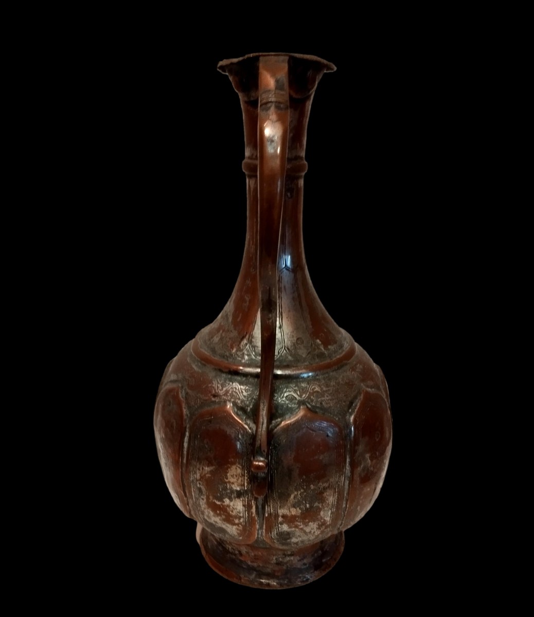 Aiguière Ottomane, Turquie, cuivre anciennement étamé, Empire Ottoman de la fin du XVIIIème -photo-2