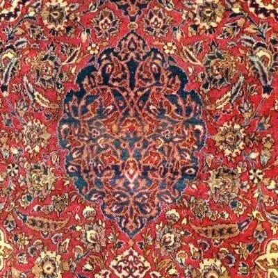 Tapis Kashan ancien, 150 x 223 cm, laine kork nouée main, Kadjar, XIXème siècle, qualité Musée