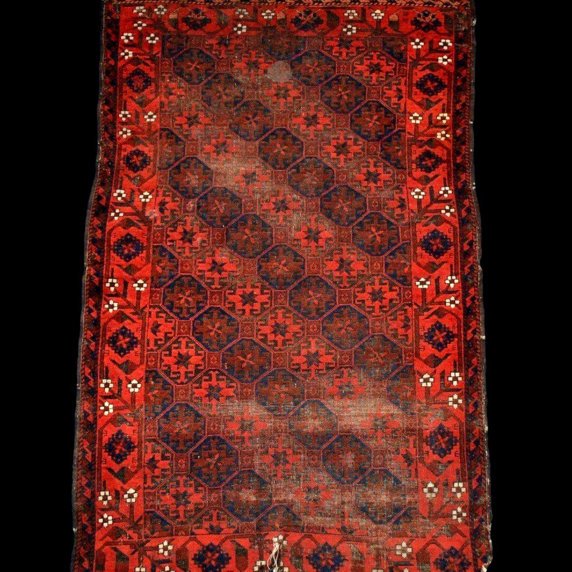 Tapis Merkan ancien, 105 x 167 cm, laine sur laine nouée main Asie centrale, milieu du XIXème-photo-2