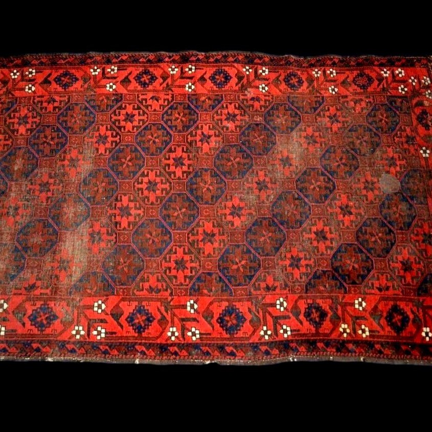 Tapis Merkan ancien, 105 x 167 cm, laine sur laine nouée main Asie centrale, milieu du XIXème-photo-3