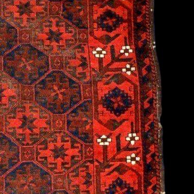 Tapis Merkan ancien, 105 x 167 cm, laine sur laine nouée main Asie centrale, milieu du XIXème-photo-4