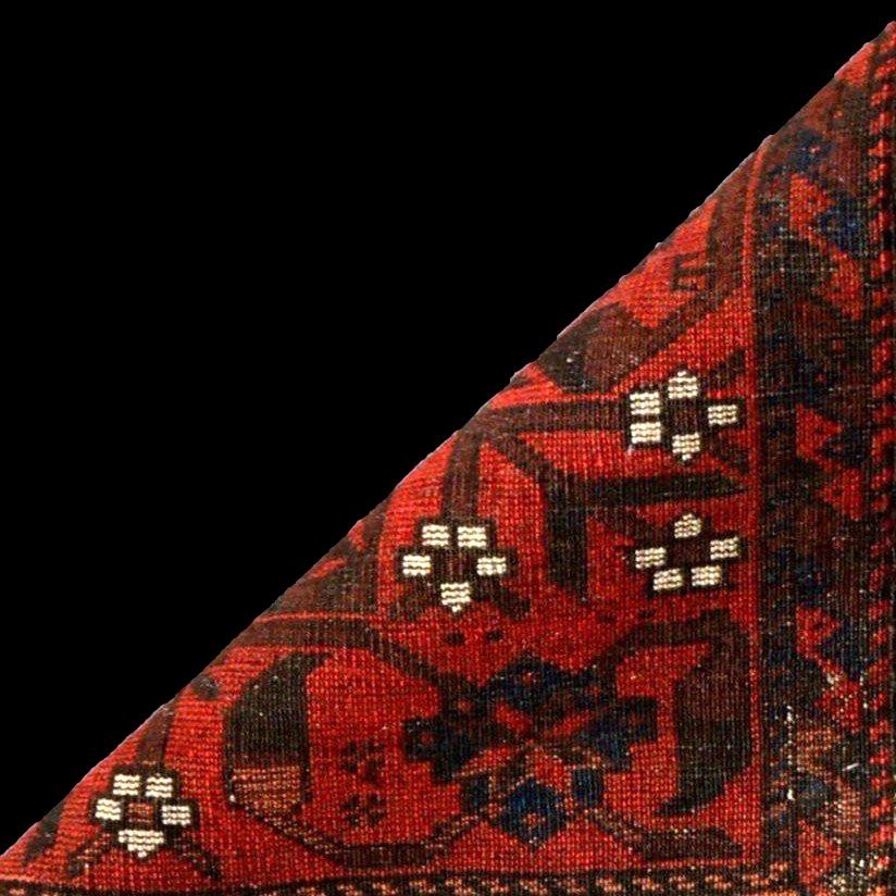 Tapis Merkan ancien, 105 x 167 cm, laine sur laine nouée main Asie centrale, milieu du XIXème-photo-6