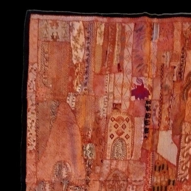 Broderie miroir ou Sheesha ancien, 156 x 210 cm, Gujarat, Inde , 1970, très bon état-photo-3