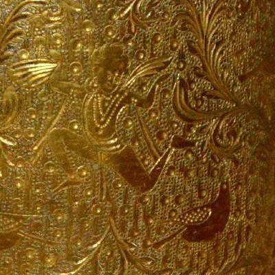 Indo-persian Vase, Finely Engraved Brass, Late 19th Century, Very Good Condition, Beautiful Patina-photo-3