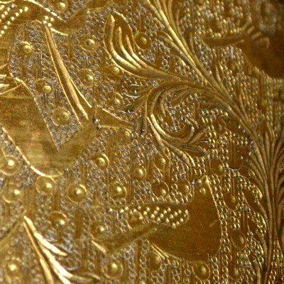 Indo-persian Vase, Finely Engraved Brass, Late 19th Century, Very Good Condition, Beautiful Patina-photo-1