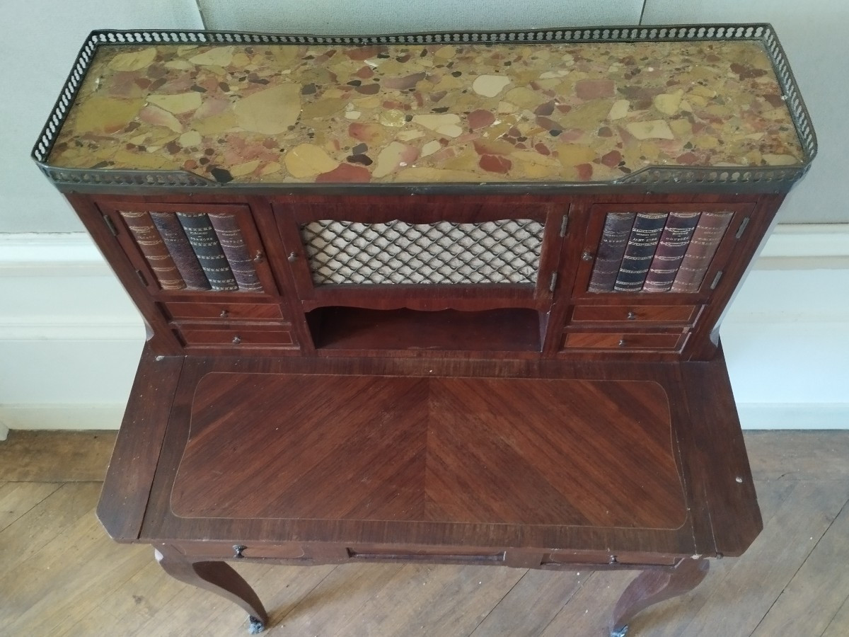 Secrétaire - bonheur du jour Napoléon III , bureau, cabinet, fin du XIXème siècle-photo-1