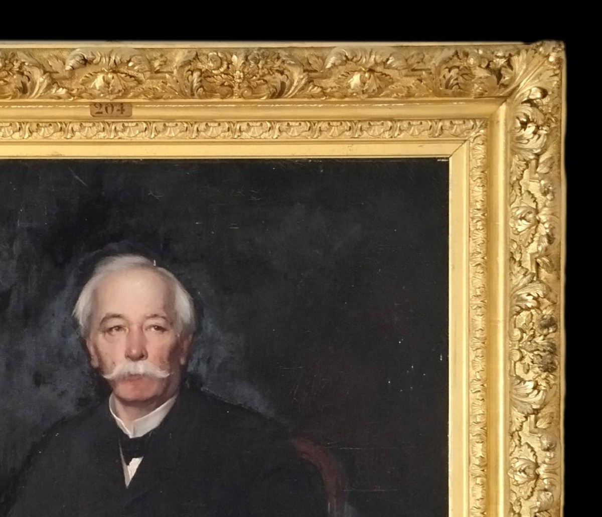 Notable In The Office, Important Canvas & Frame From The End Of The 19th Century, Very Good General Condition-photo-2