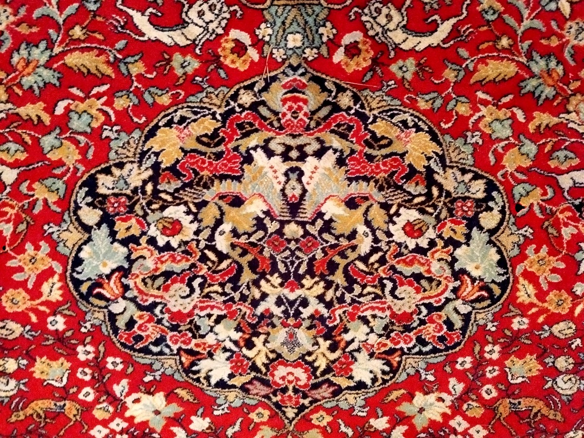 Tabriz Rug, 276 X 373 Cm, Indo-persian, Hand-knotted Wool Circa 1960, Very Good Condition-photo-4