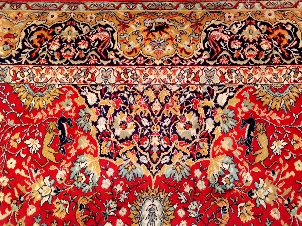 Tabriz Rug, 276 X 373 Cm, Indo-persian, Hand-knotted Wool Circa 1960, Very Good Condition-photo-5