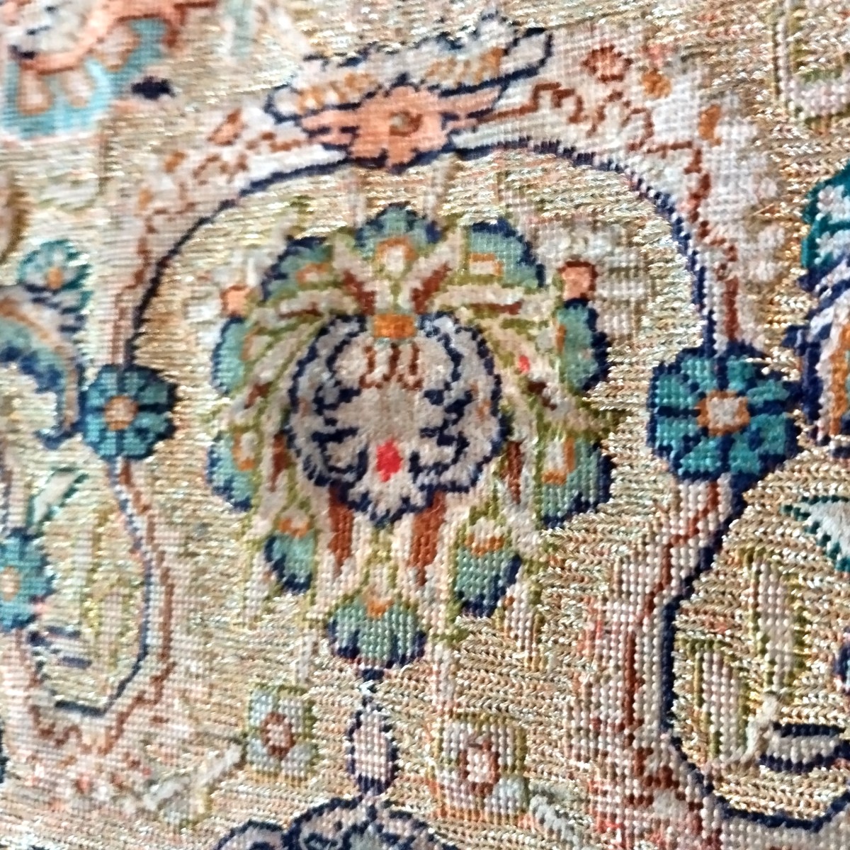 Tapis Hereke ancien, 92 x 130 cm,  soie sur soie et fil d'argent, rare, 1920, Turquie, ottoman-photo-2
