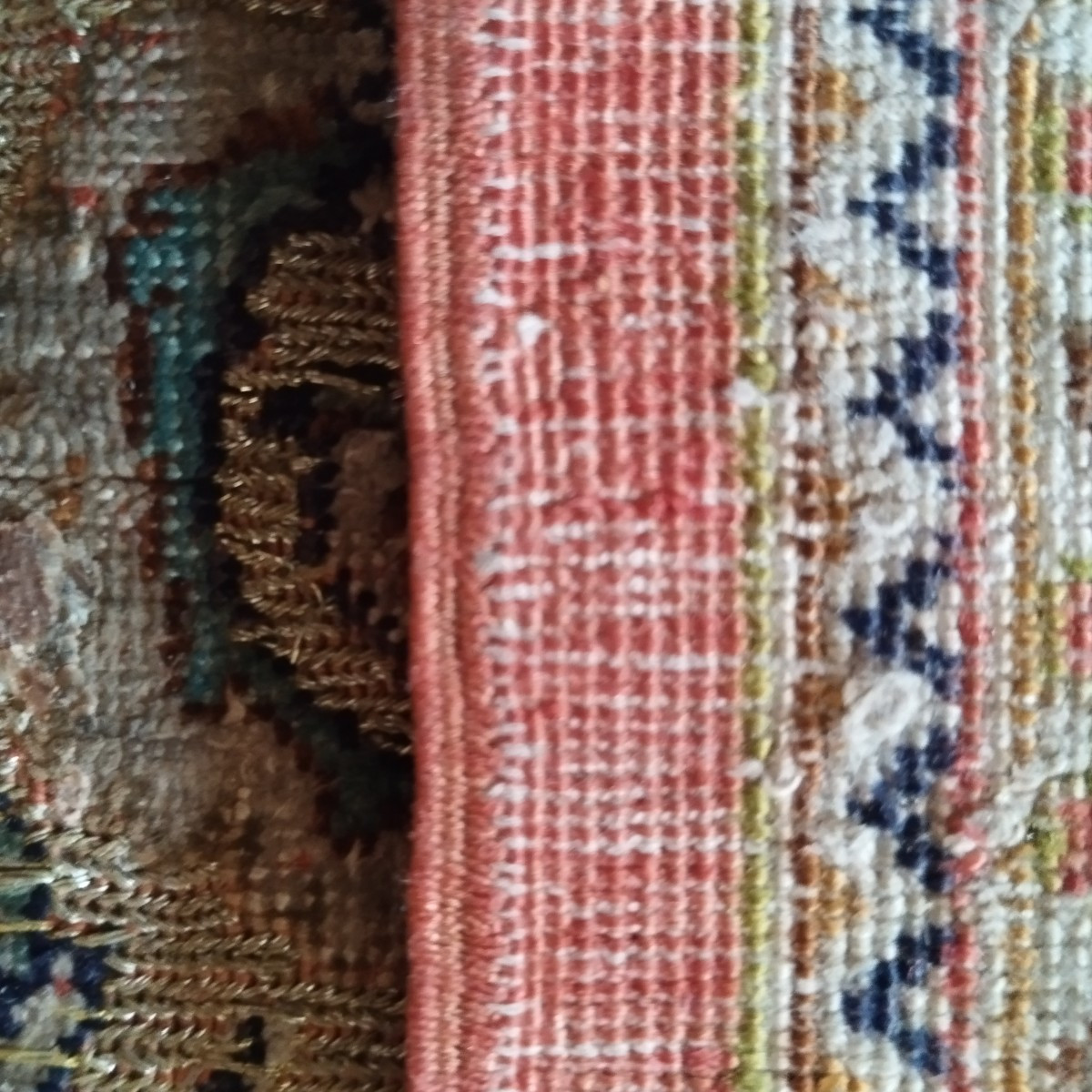 Tapis Hereke ancien, 92 x 130 cm,  soie sur soie et fil d'argent, rare, 1920, Turquie, ottoman-photo-3