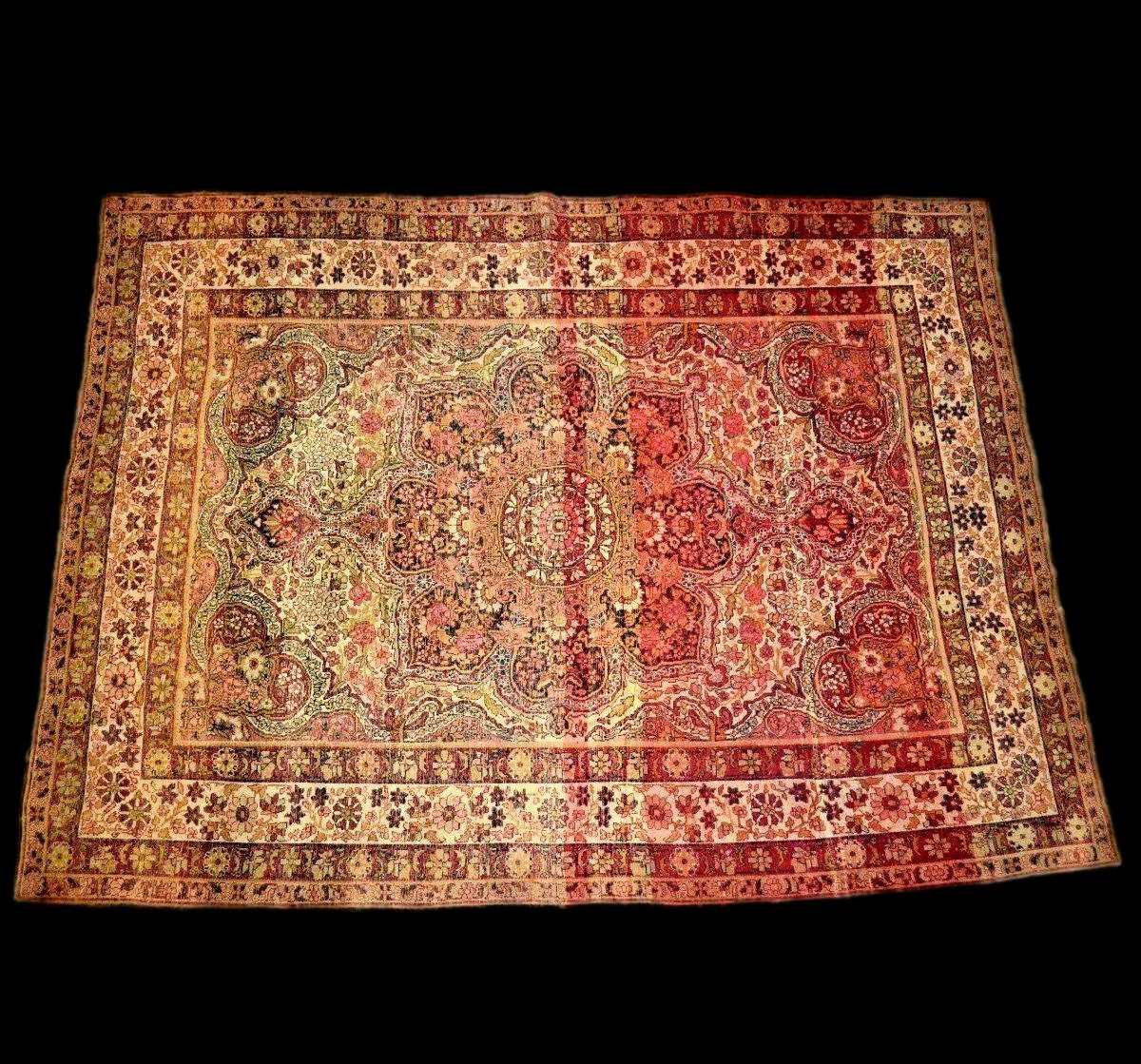 Kirman Carpet Circa 1880, 136 X 179 Cm, Hand-knotted Wool In Persia, Iran, Kajar Dynasty-photo-3