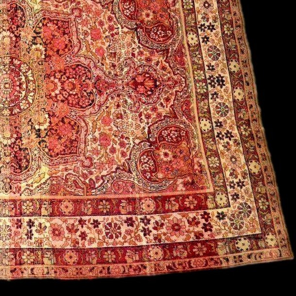 Kirman Carpet Circa 1880, 136 X 179 Cm, Hand-knotted Wool In Persia, Iran, Kajar Dynasty-photo-5