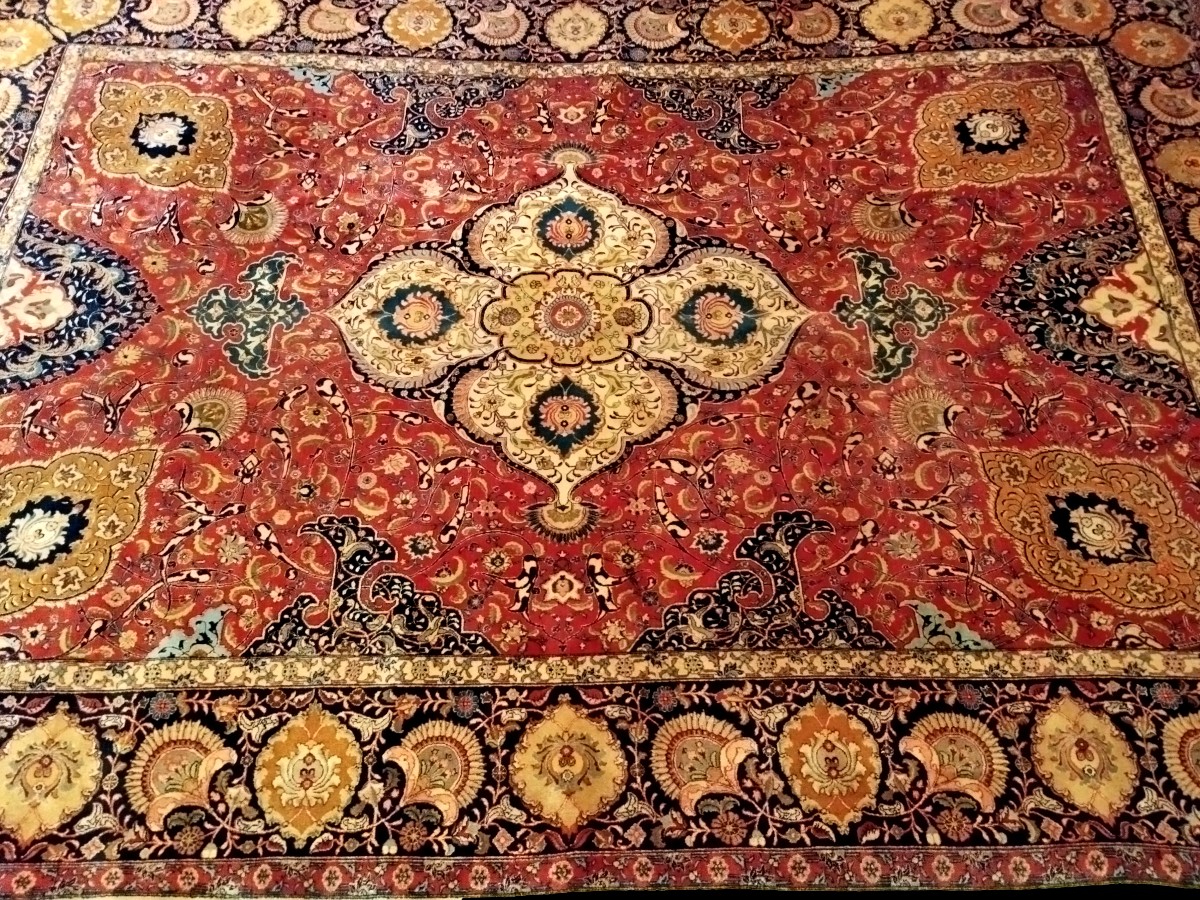 Antique Tabriz Rug Signed, 262 X 377 Cm, Hand-knotted Wool In Iran, Persia 1900 - 1920-photo-4