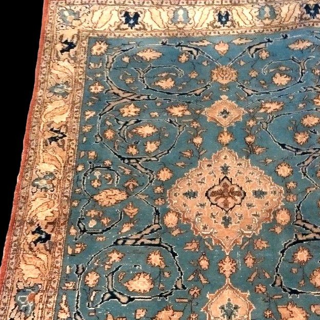 Antique Na'in Rug, Isfahan Decor, 142 X 205 Cm, Hand-knotted Wool, Iran Circa 1930, Rare Model-photo-2