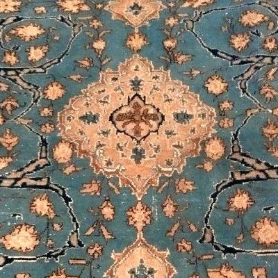 Antique Na'in Rug, Isfahan Decor, 142 X 205 Cm, Hand-knotted Wool, Iran Circa 1930, Rare Model-photo-6