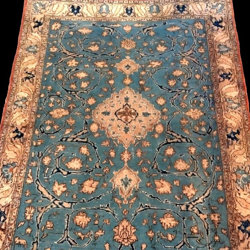Antique Na'in Rug, Isfahan Decor, 142 X 205 Cm, Hand-knotted Wool, Iran Circa 1930, Rare Model