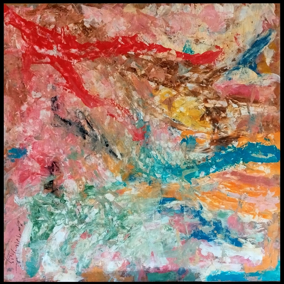 Erwin STEINBACH (1964) "Racinaire" 100 x 100 cm, 2023, technique mixte