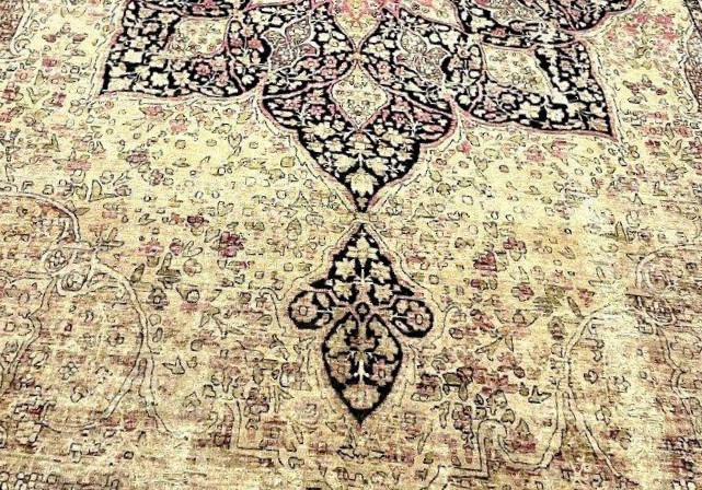 Kirman Raver 19th Century, 320 X 490 Cm, Hand-knotted Wool, Persian, Iran, Antique Museum-photo-3