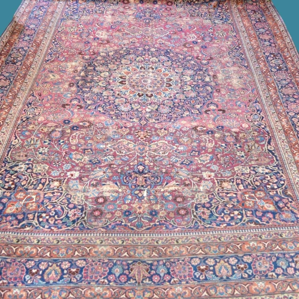 Kirman Raver 19th Century, 320 X 490 Cm, Hand-knotted Wool, Persian, Iran, Antique Museum-photo-5