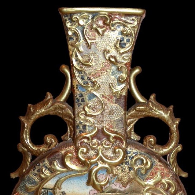 Vase gourde, porcelaine,  japon, grande taille, 44,5 cm, fin XIXème, début du XXème siècle-photo-3