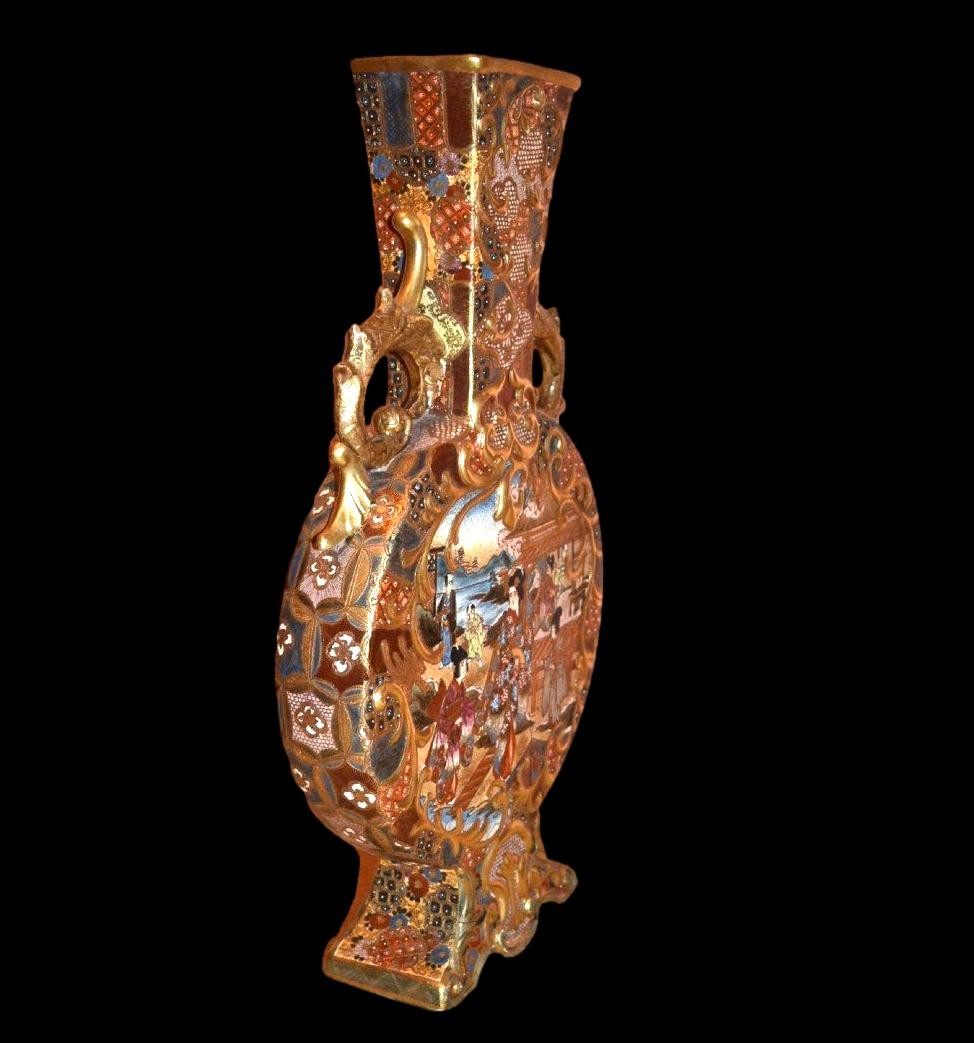 Vase gourde, porcelaine,  japon, grande taille, 44,5 cm, fin XIXème, début du XXème siècle-photo-1