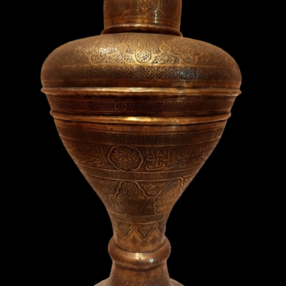 Brûle-parfum en laiton ciselé, Ht 53,5 cm, grande pièce de qualité de la fin du XIXème siècle-photo-4