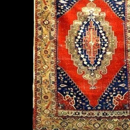 Tapis Kutaya ancien en soie, 111 x 165 cm, noué main au XIXème siècle, Empire Ottoman, -photo-3