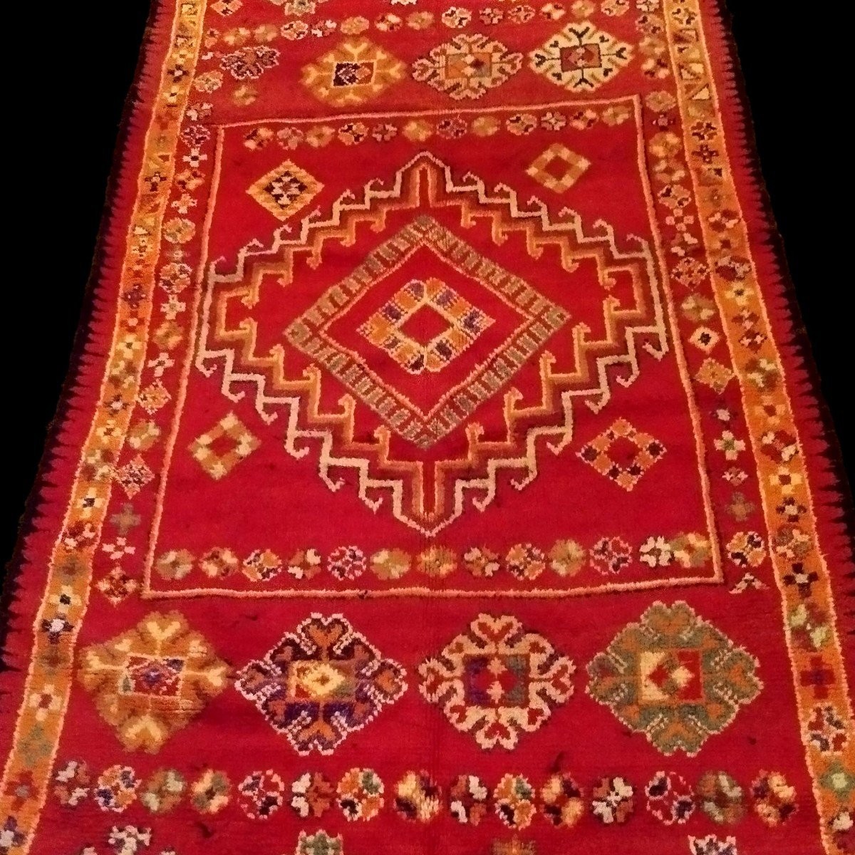 Oulad Bousbaa Rug From Chennana, 148 X 393 Cm, Hand-knotted Wool On Wool, Morocco Before 1950