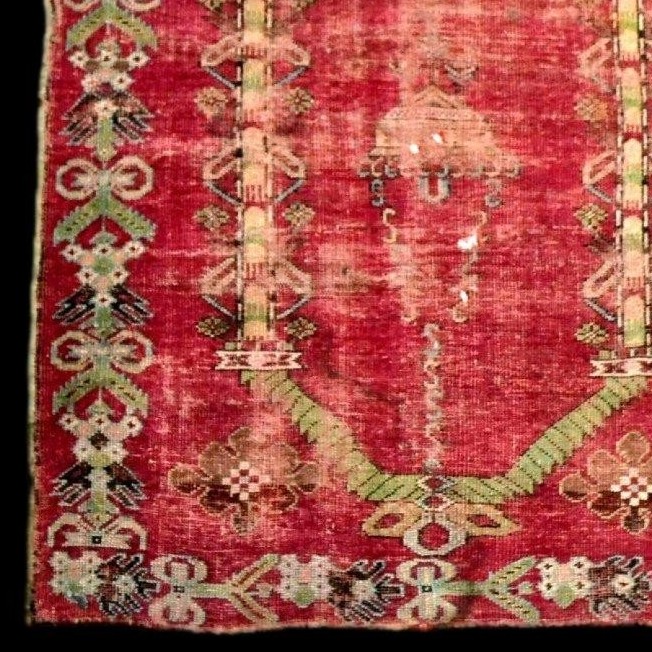 Tapis Kirsehir-Medjidi, 102 x 158 cm, Art Ottoman, laine sur laine nouées main, milieu XIXème-photo-2