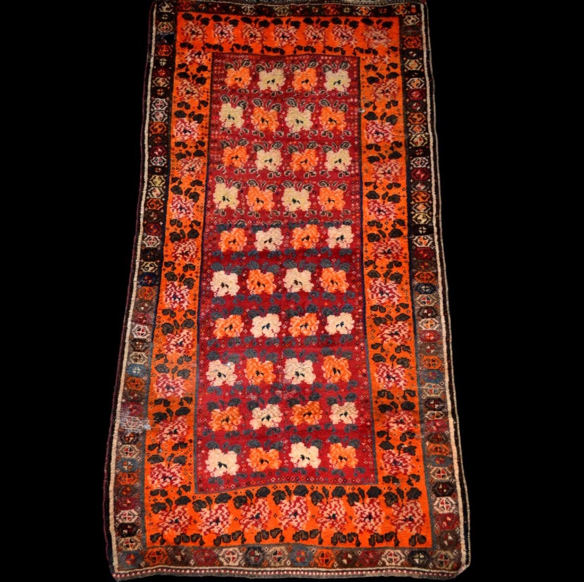 Fantaisie Berbère, tapis, 100 x 205 cm , années 50, tapis-tableau, laine nouée main au Maroc-photo-5