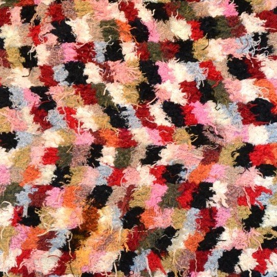 Fantaisie Berbère, tapis, 100 x 205 cm , années 50, tapis-tableau, laine nouée main au Maroc