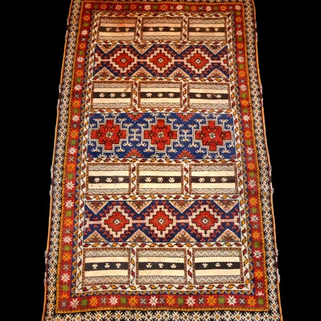 Berber Blanket, Virgin Wool, 156 X 228 Cm, Woven By Women, Tunisia, Perfect Condition-photo-7
