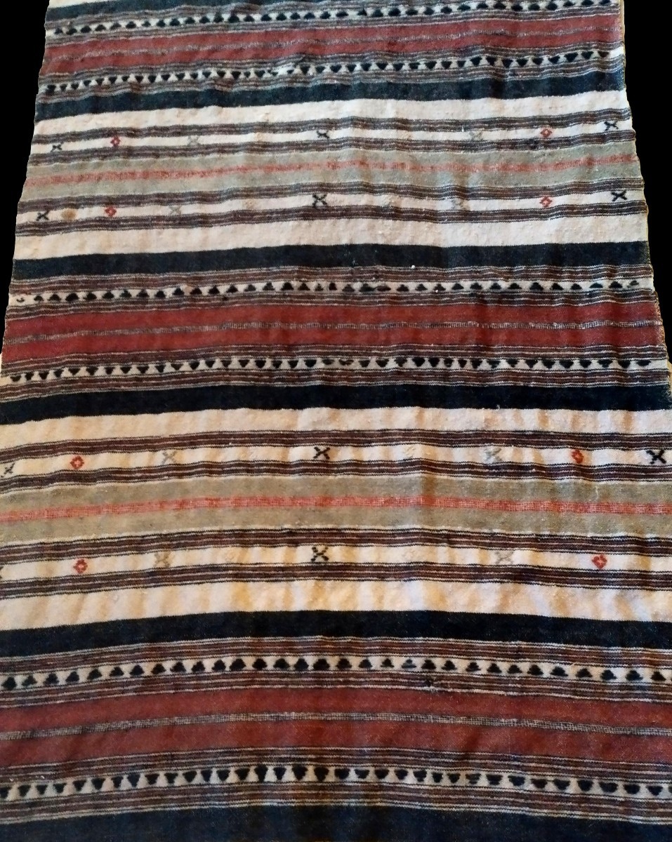 Berber Blanket, Virgin Wool, 156 X 228 Cm, Woven By Women, Tunisia, Perfect Condition-photo-3