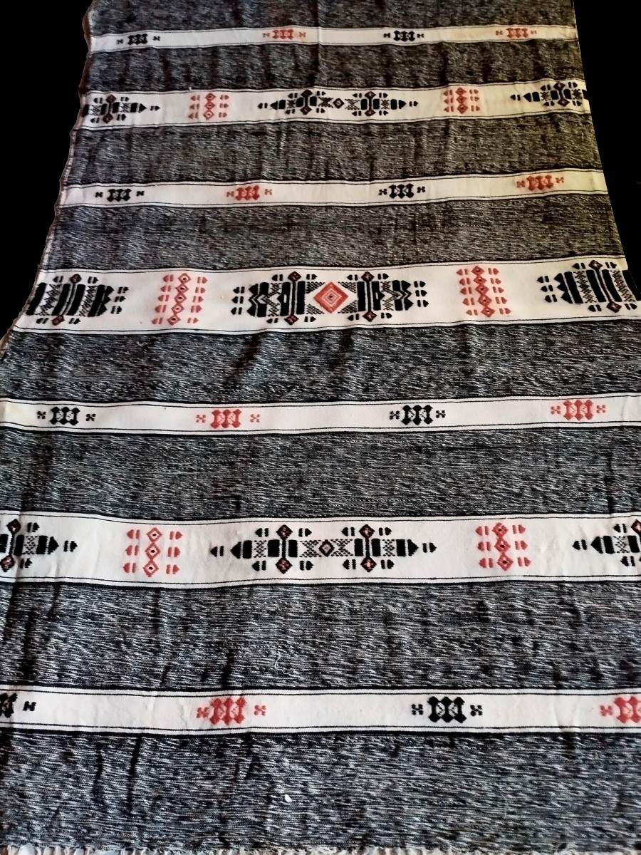 Berber Blanket, Virgin Wool, 156 X 228 Cm, Woven By Women, Tunisia, Perfect Condition-photo-4