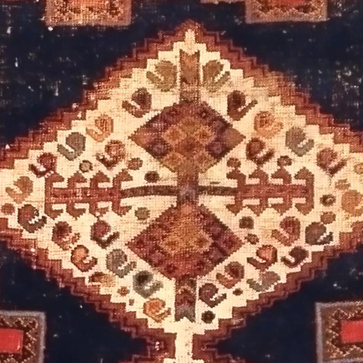 Antique Gashgaïs Rug, 134 X 177 Cm, Wool On Wool, Hand-knotted Circa 1900-1920 In Iran-photo-6