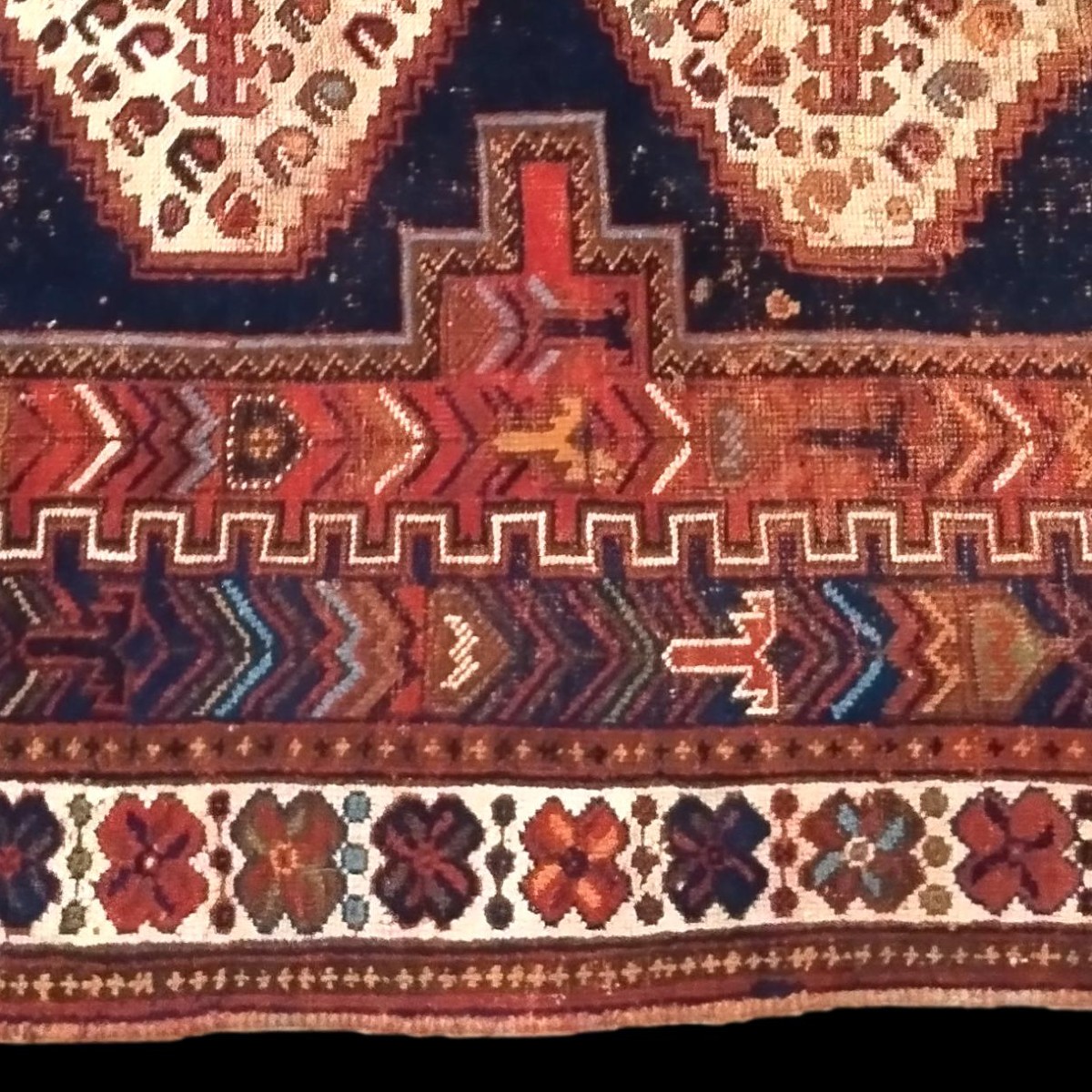 Antique Gashgaïs Rug, 134 X 177 Cm, Wool On Wool, Hand-knotted Circa 1900-1920 In Iran-photo-7