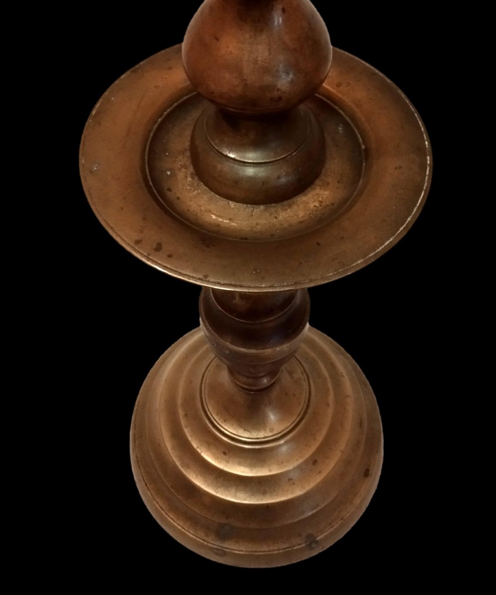 Ottoman Candlestick, Bronze, Height 49 Cm, Türkiye, 19th Century, Ottoman Empire-photo-2
