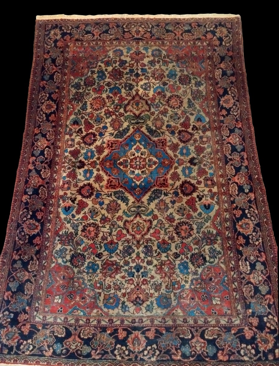 Tabriz Carpet, Kadjar, 127 X 196 Cm, Wool Hand-knotted In Iran In The Second Half Of The 19th Century-photo-2