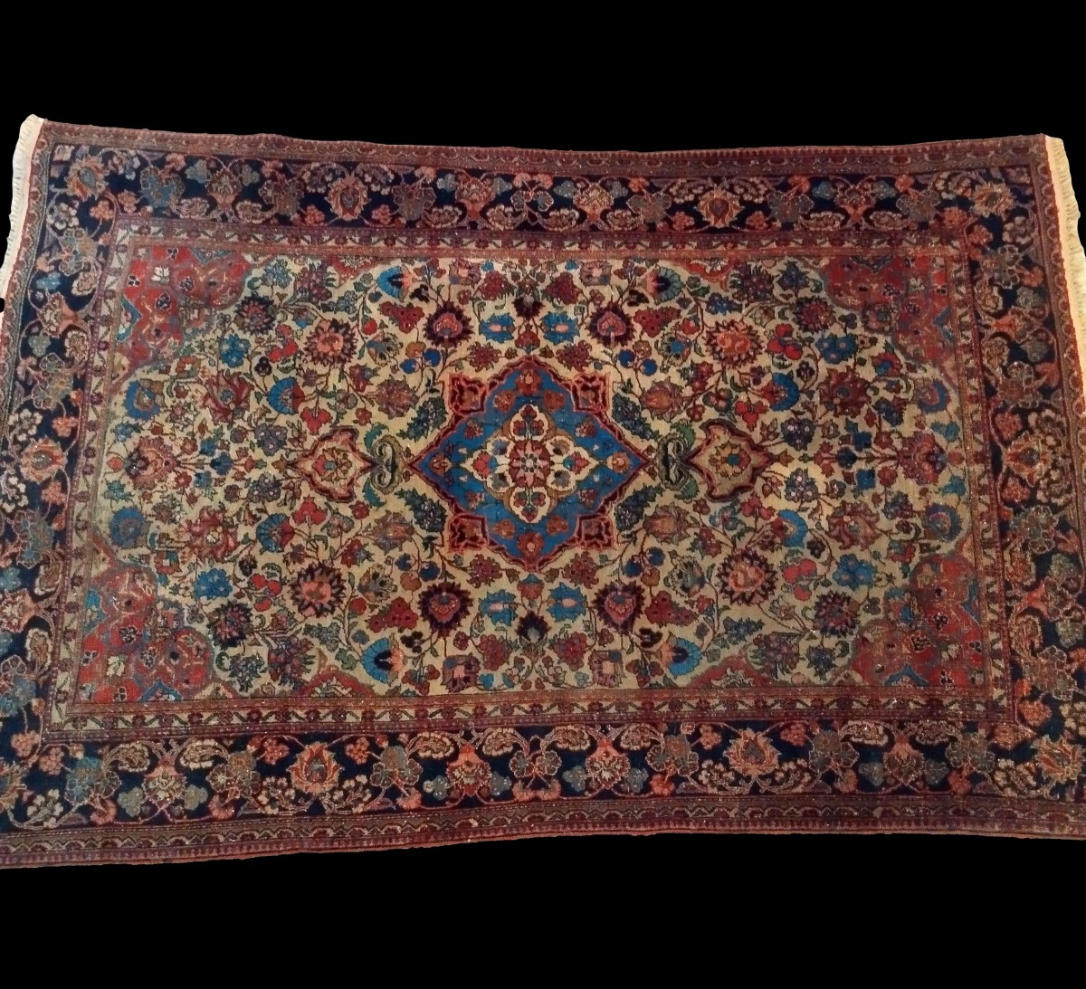 Tabriz Carpet, Kadjar, 127 X 196 Cm, Wool Hand-knotted In Iran In The Second Half Of The 19th Century-photo-3