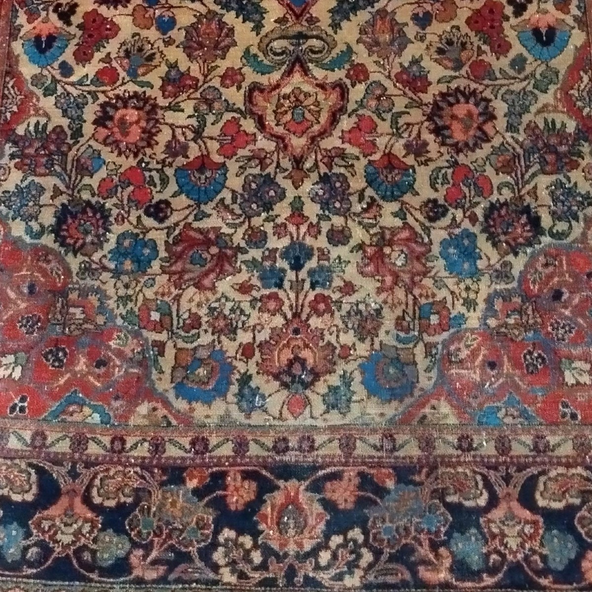 Tabriz Carpet, Kadjar, 127 X 196 Cm, Wool Hand-knotted In Iran In The Second Half Of The 19th Century-photo-6