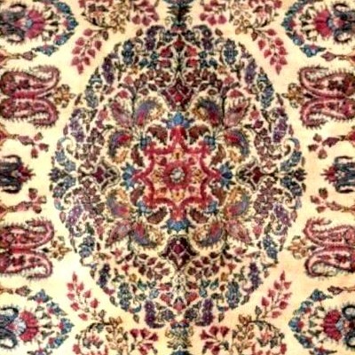 Tapis Kirman floral, 117 x 210 cm, laine kork nouée main vers 1970 en Iran, en parfait état-photo-5