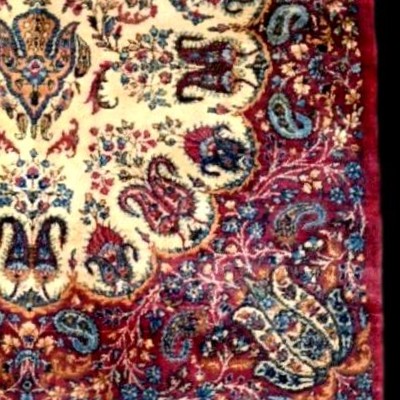 Tapis Kirman floral, 117 x 210 cm, laine kork nouée main vers 1970 en Iran, en parfait état-photo-6