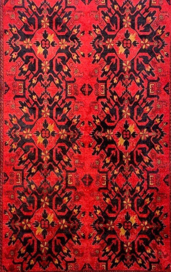 Turkmen Carpet, Central Asia, 198 X 298 Cm, Hand-knotted Wool In Turkmenistan 1970, Perfect-photo-3